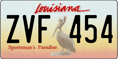 LA license plate ZVF454