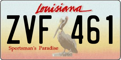 LA license plate ZVF461