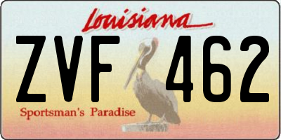 LA license plate ZVF462