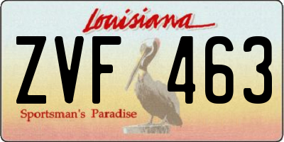 LA license plate ZVF463