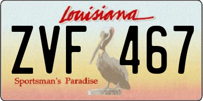 LA license plate ZVF467