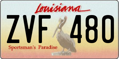 LA license plate ZVF480