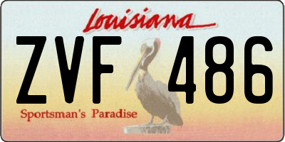 LA license plate ZVF486