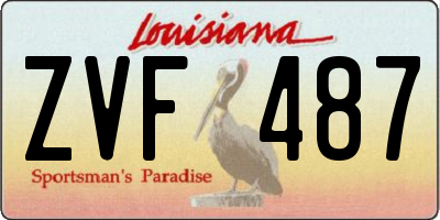 LA license plate ZVF487