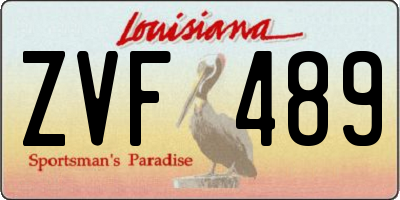 LA license plate ZVF489