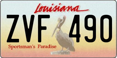 LA license plate ZVF490