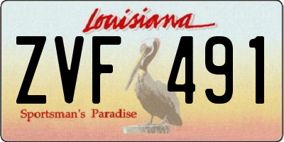 LA license plate ZVF491