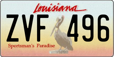 LA license plate ZVF496