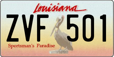 LA license plate ZVF501