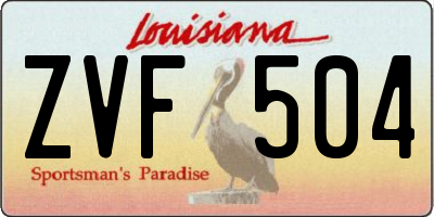 LA license plate ZVF504