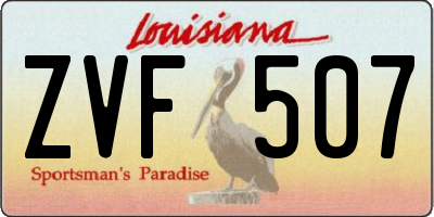 LA license plate ZVF507