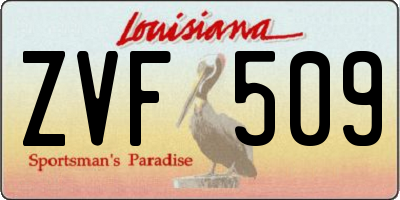 LA license plate ZVF509