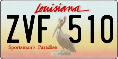 LA license plate ZVF510