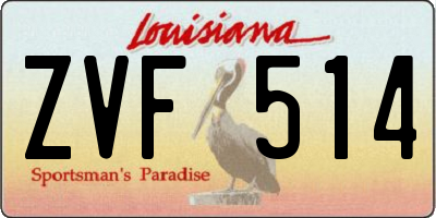 LA license plate ZVF514