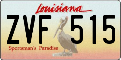 LA license plate ZVF515