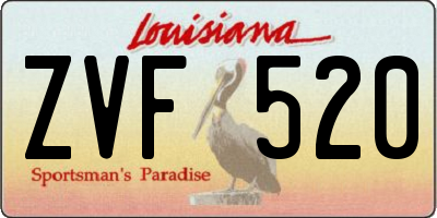 LA license plate ZVF520