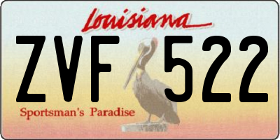LA license plate ZVF522