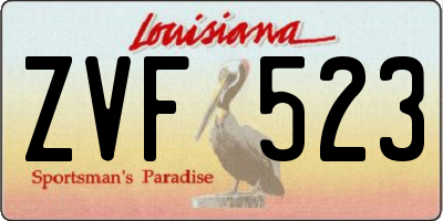 LA license plate ZVF523