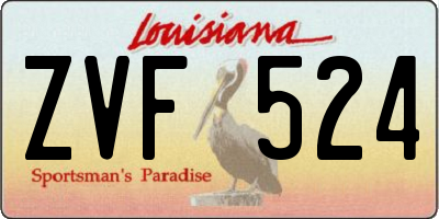 LA license plate ZVF524