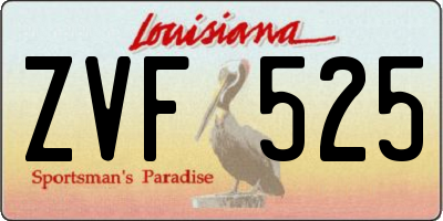 LA license plate ZVF525