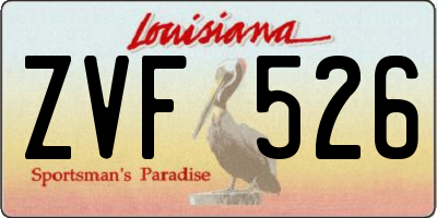 LA license plate ZVF526