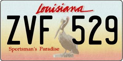 LA license plate ZVF529