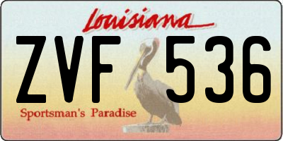 LA license plate ZVF536