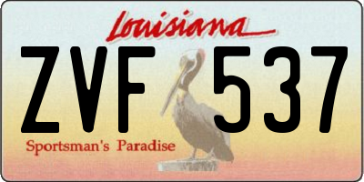 LA license plate ZVF537