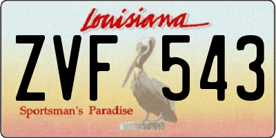 LA license plate ZVF543