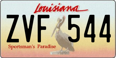 LA license plate ZVF544