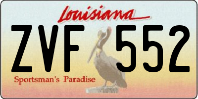 LA license plate ZVF552