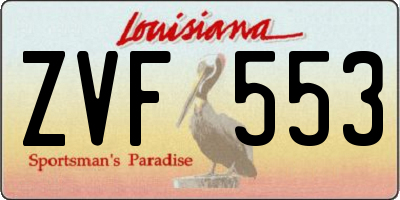 LA license plate ZVF553