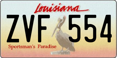 LA license plate ZVF554