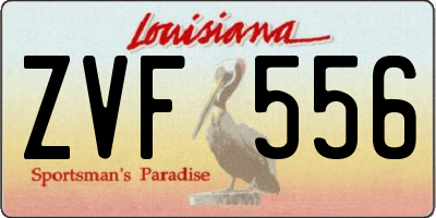 LA license plate ZVF556