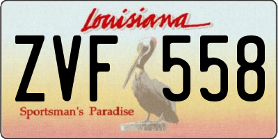 LA license plate ZVF558