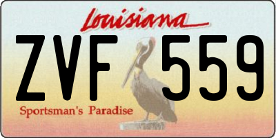 LA license plate ZVF559