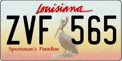 LA license plate ZVF565