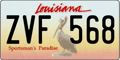 LA license plate ZVF568