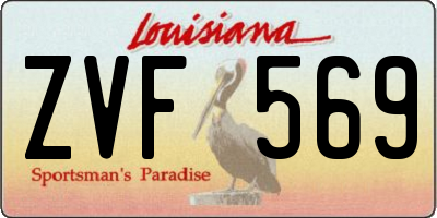 LA license plate ZVF569