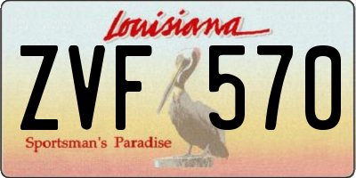 LA license plate ZVF570