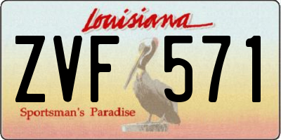 LA license plate ZVF571