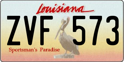 LA license plate ZVF573