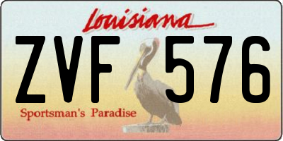 LA license plate ZVF576