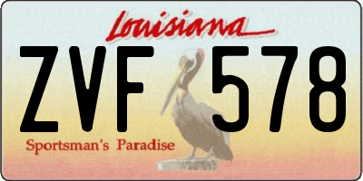 LA license plate ZVF578