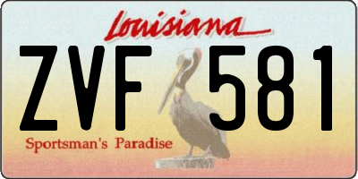 LA license plate ZVF581