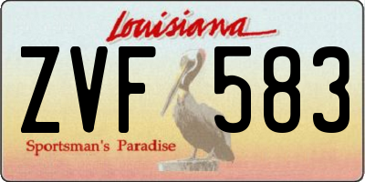 LA license plate ZVF583