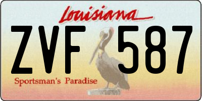 LA license plate ZVF587