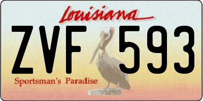 LA license plate ZVF593