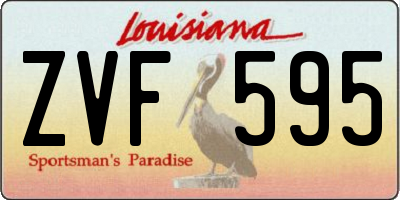 LA license plate ZVF595