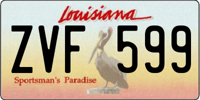 LA license plate ZVF599